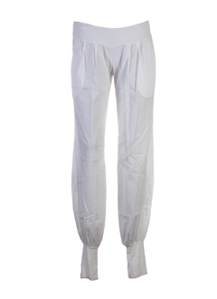 manila grace pantalons femme de couleur ecru