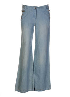 i.code (by ikks) pantalons femme de couleur bleu ciel