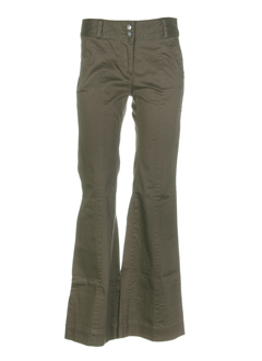 double one peace pantalons femme de couleur kaki