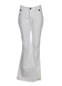teddy smith pantalons fille de couleur blanc