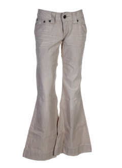 teddy smith pantalons fille de couleur beige