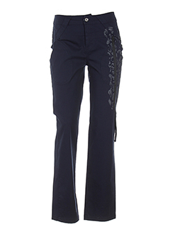 carole richard pantalons femme de couleur bleu fonce
