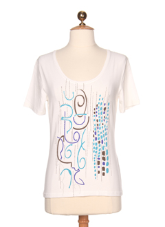 karting t-shirts femme de couleur ecru