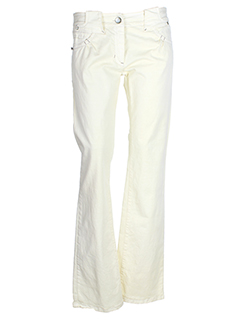 sportmax pantalons femme de couleur ivoire