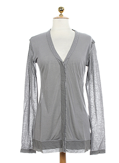 120% lino gilets femme de couleur gris clair