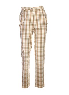 francois favel pantalons femme de couleur beige