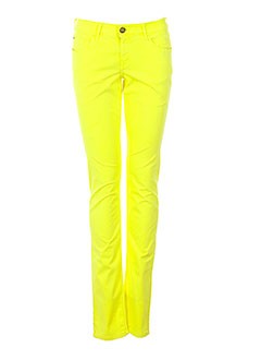 teddy smith pantalons fille de couleur jaune