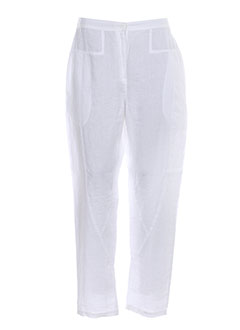 cannisse pantalons femme de couleur blanc