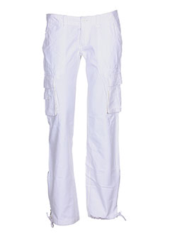 teddy smith pantalons femme de couleur blanc
