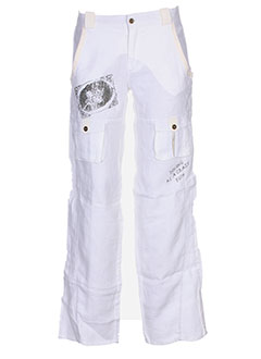 teddy smith pantalons femme de couleur blanc