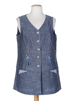 pauporté gilets femme de couleur bleu
