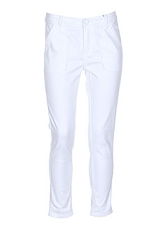 ichi pantalons femme de couleur blanc