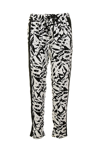 ichi pantalons femme de couleur blanc
