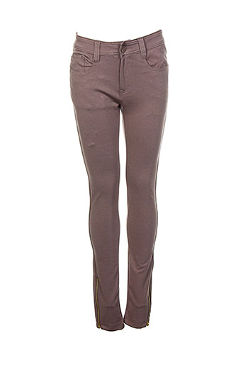 bs jeans pantalons femme de couleur marron