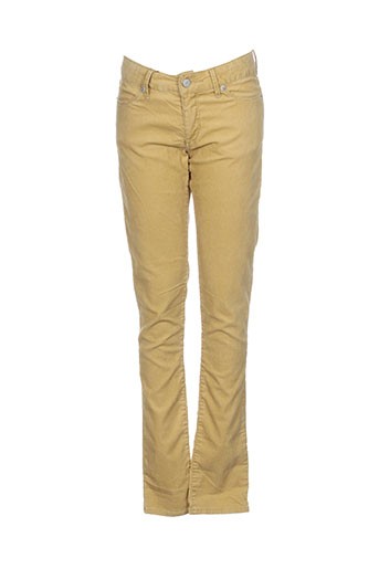 bellerose pantalons fille de couleur jaune