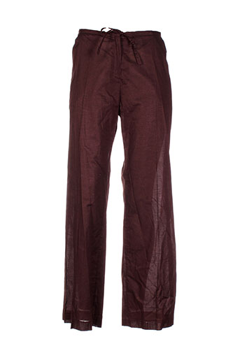 nathalie garcon pantalons femme de couleur marron