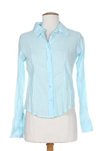 teddy smith chemises fille de couleur bleu