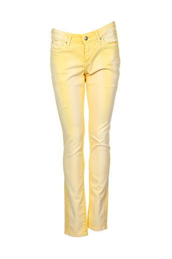 pepe jeans pantalons fille de couleur jaune