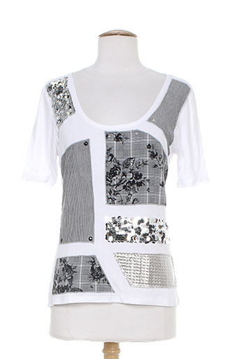 bleu d'azur t-shirts / tops femme de couleur blanc