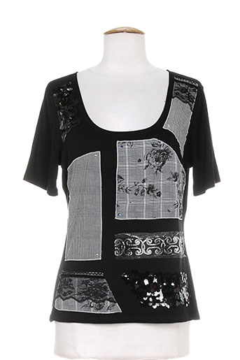 bleu d'azur t-shirts / tops femme de couleur noir