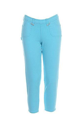 legzskin pantalons femme de couleur bleu