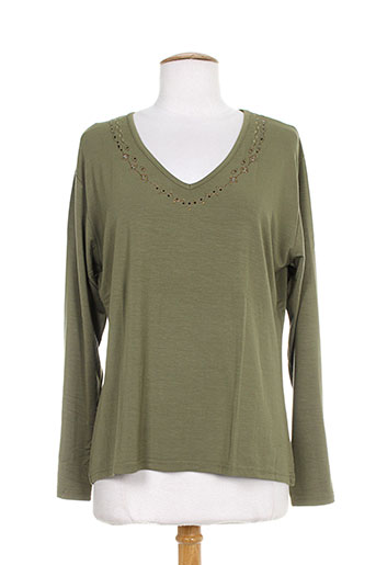 bleu de chine t-shirts / tops femme de couleur vert