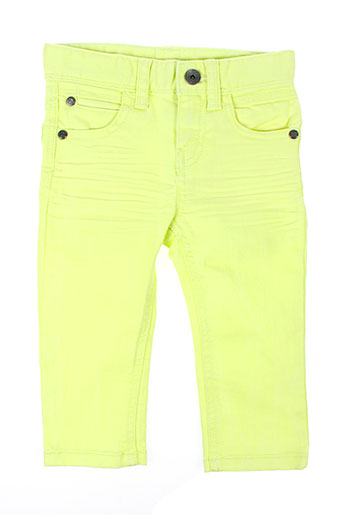 benetton pantalons fille de couleur jaune