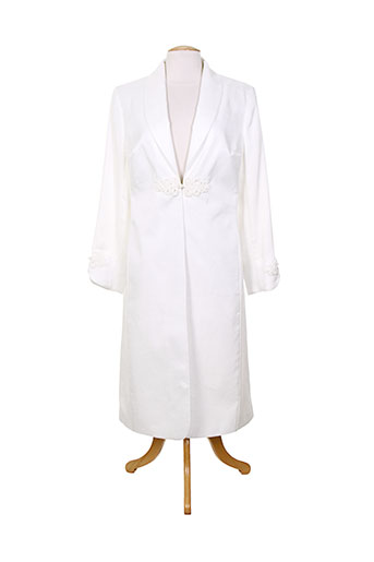 gina bacconi manteaux femme de couleur blanc