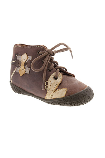 le loup blanc chaussures fille de couleur marron