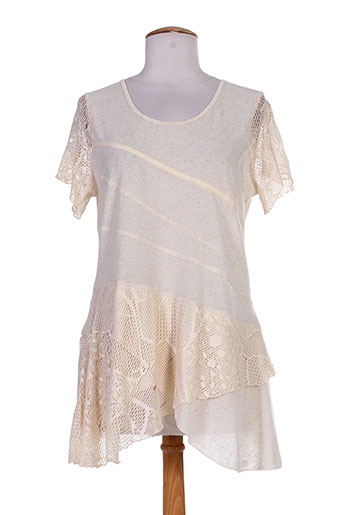 jean gabriel t-shirts femme de couleur beige