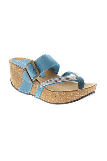 made et in et italy mules et sabots femme de couleur bleu