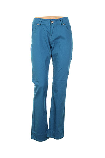 onado pantalons femme de couleur bleu