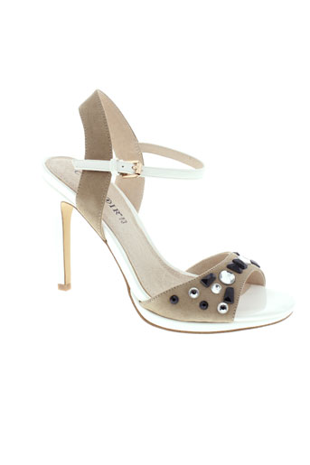 cafe noir chaussures femme de couleur blanc