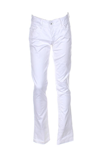 teddy smith pantalons fille de couleur blanc