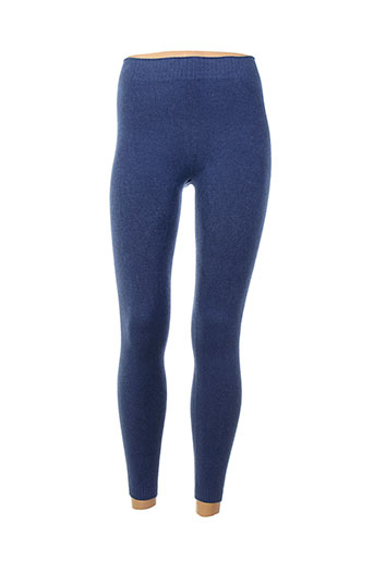 lauren vidal pantalons femme de couleur bleu