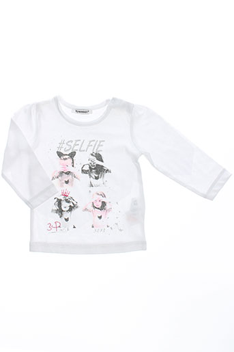 3 pommes t-shirts fille de couleur blanc