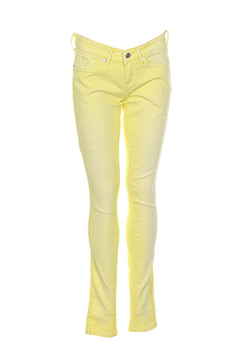 pepe jeans pantalons fille de couleur jaune
