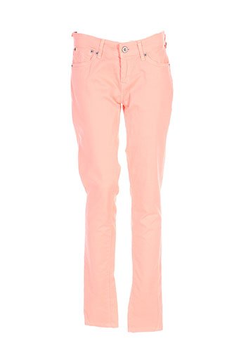 pepe jeans pantalons fille de couleur orange