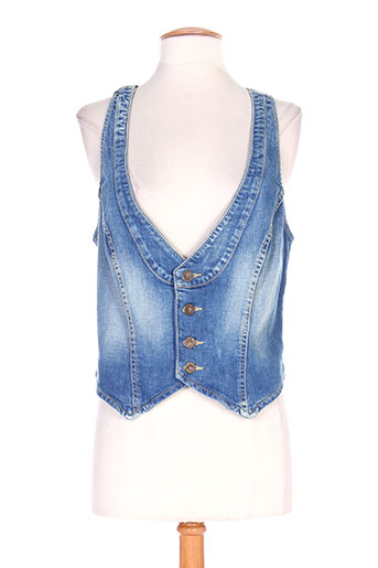 mustang gilets femme de couleur bleu