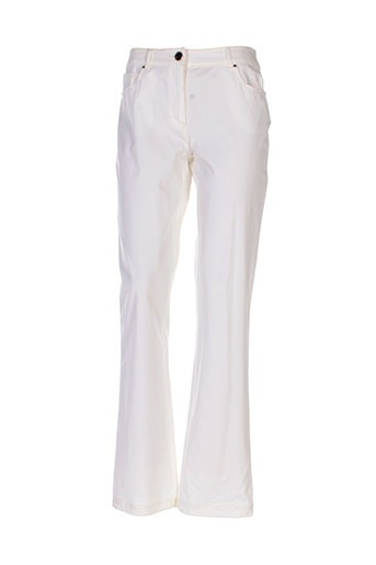 maxmara pantalons femme de couleur blanc