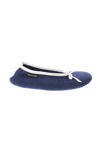 isotoner pantoufle femme de couleur bleu