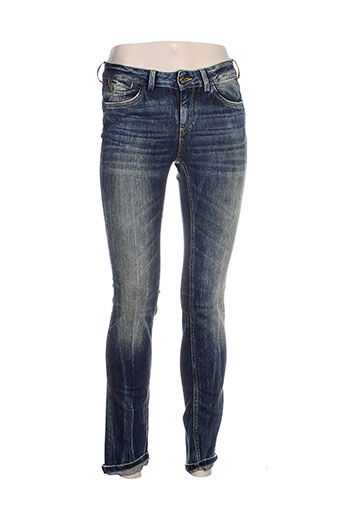manila grace jeans femme de couleur bleu