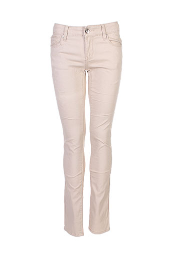 edefa jeans pantalons fille de couleur beige