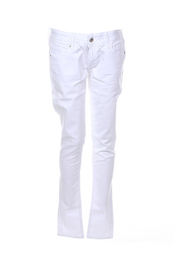 pepe jeans pantalons fille de couleur blanc