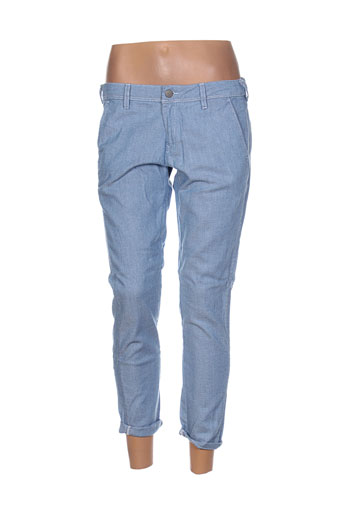 teddy smith pantalons femme de couleur bleu