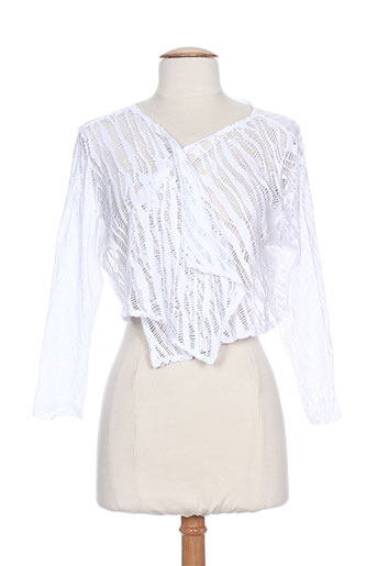 jean gabriel gilets femme de couleur blanc