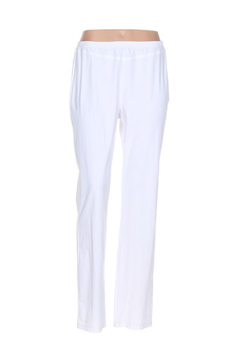 pause cafe pantalons femme de couleur blanc