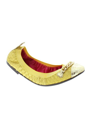 cafe noir chaussures femme de couleur jaune