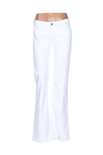 trussardi jeans pantalons femme de couleur blanc