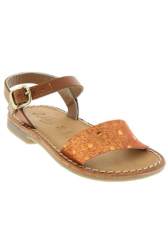 l'atelier tropézien chaussures fille de couleur orange